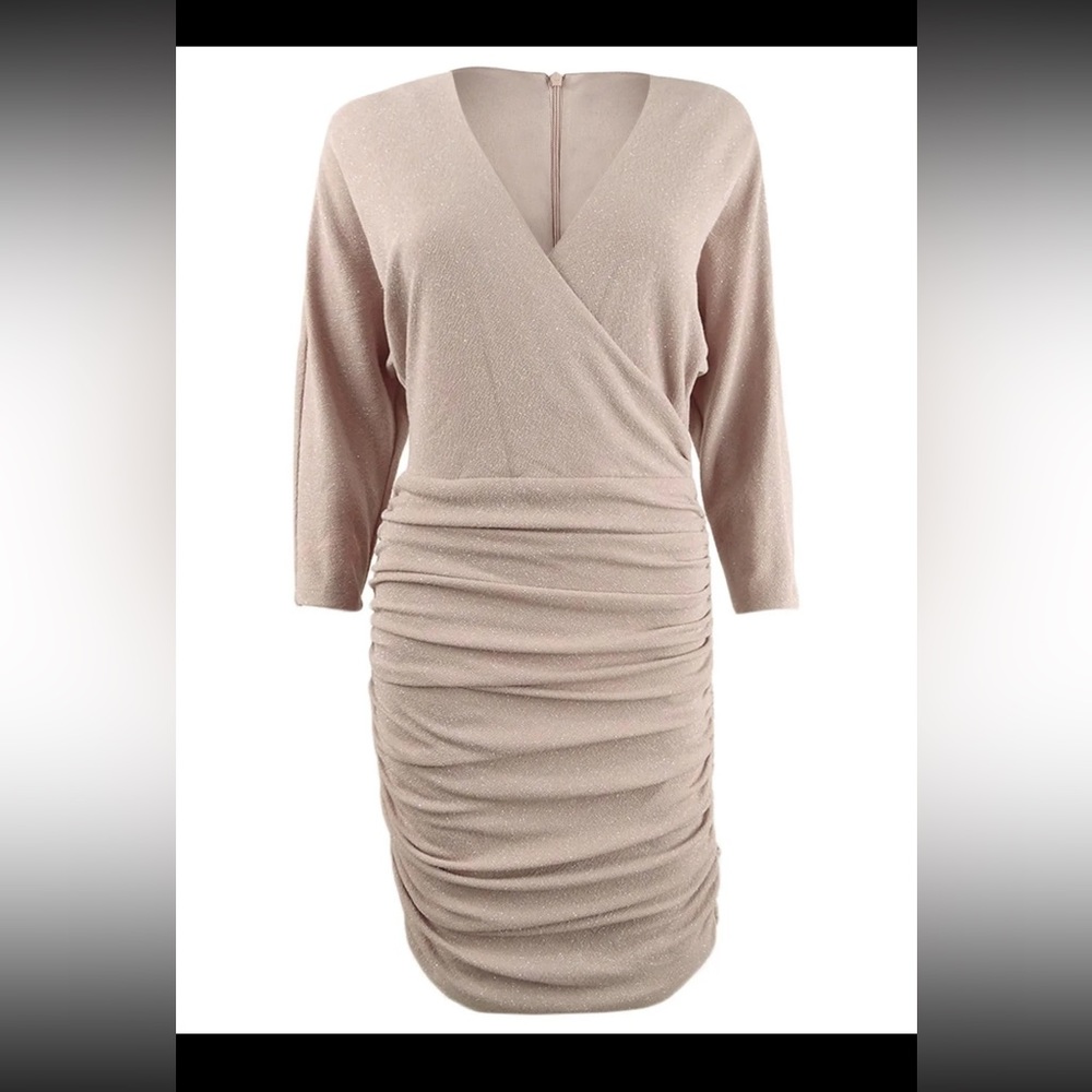 Vince Camuto Women’s Ruched Glitter Bodycon Dress Pink Size 6